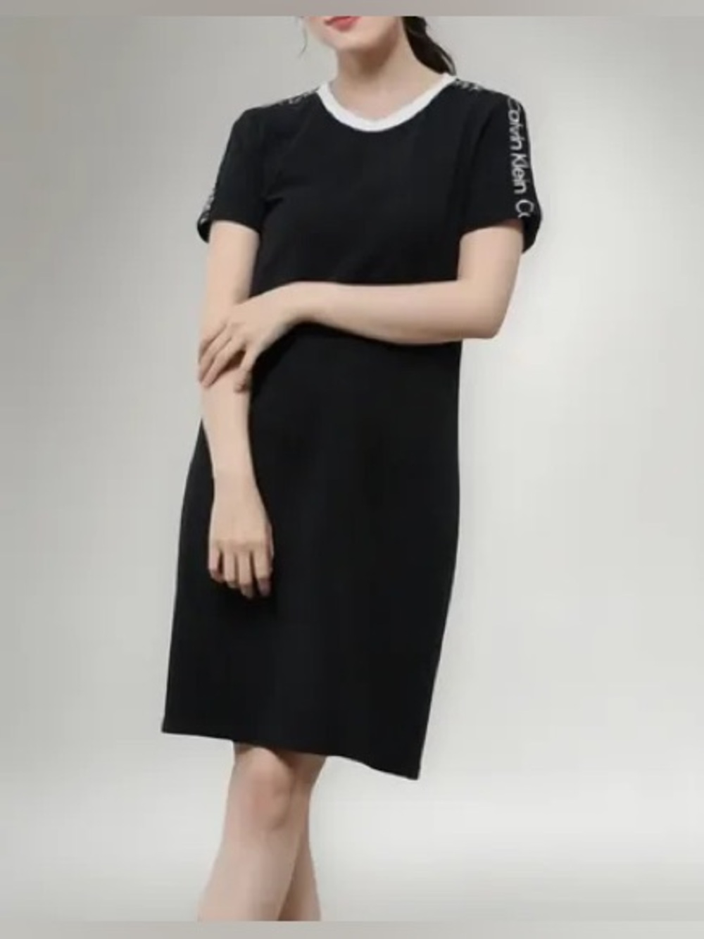 NWT Calvin Klein Logo Tape T-Shirt Dress Black XL Retails for $49